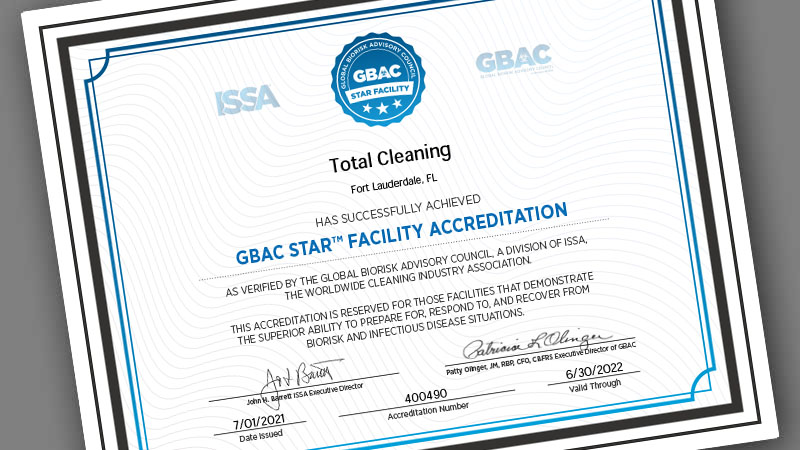 Janitorial Cleaning Services GBAC Certification